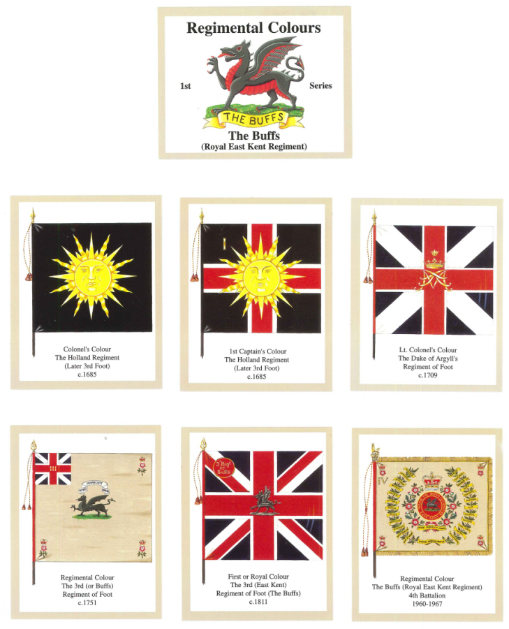 The Buffs (Royal East Kent Regiment) - 'Regimental Colours' Trade Card Set by David Hunter